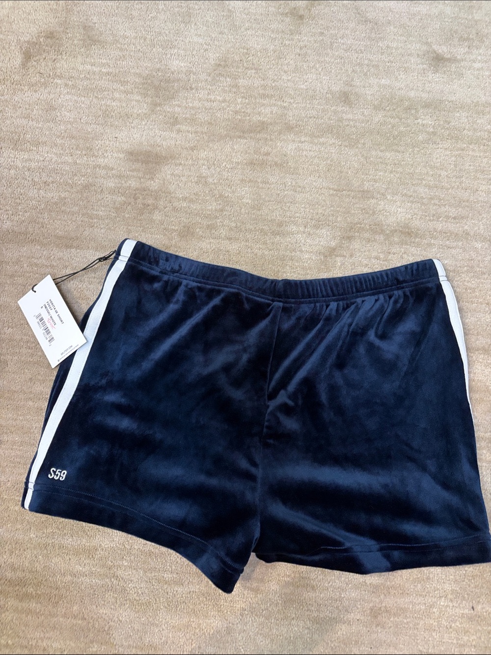 Splits59 heritage velour short indigo/white
